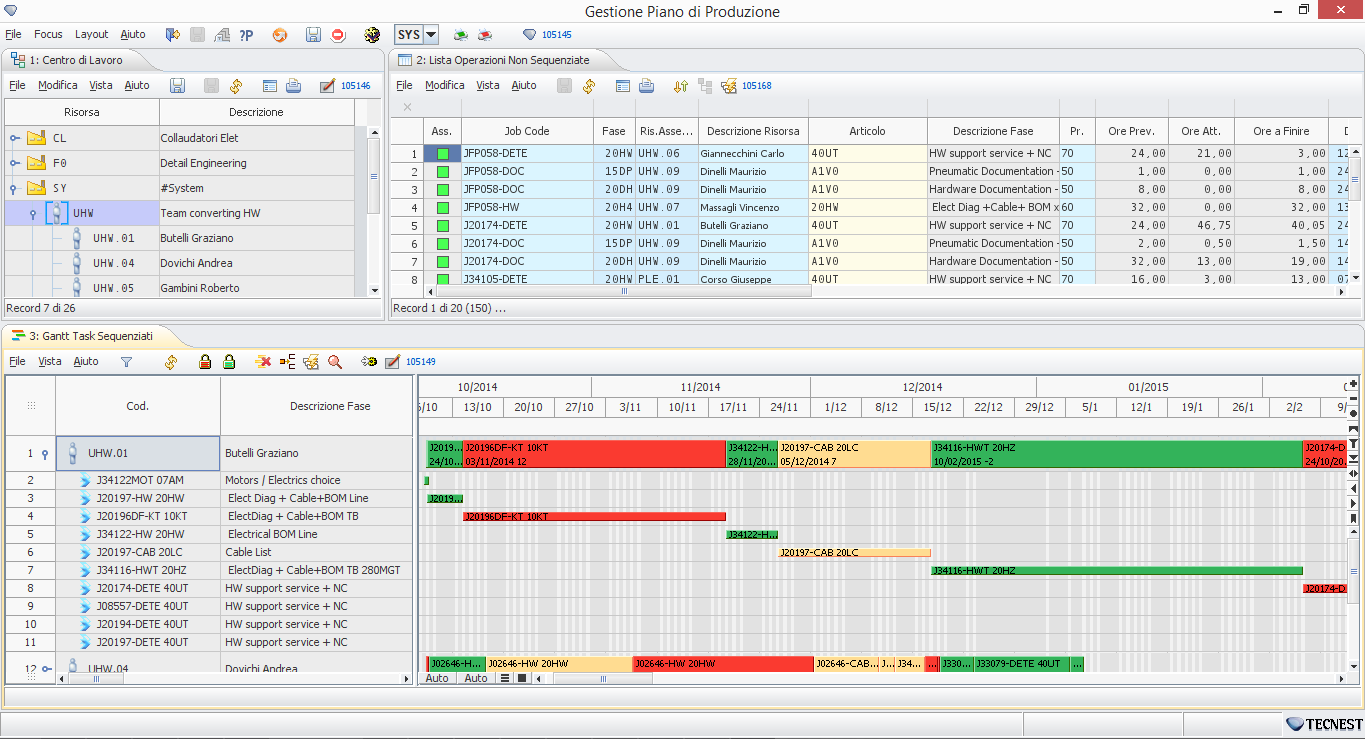  Sequenziatore di reparto software J-Flex 4.U di Tecnest